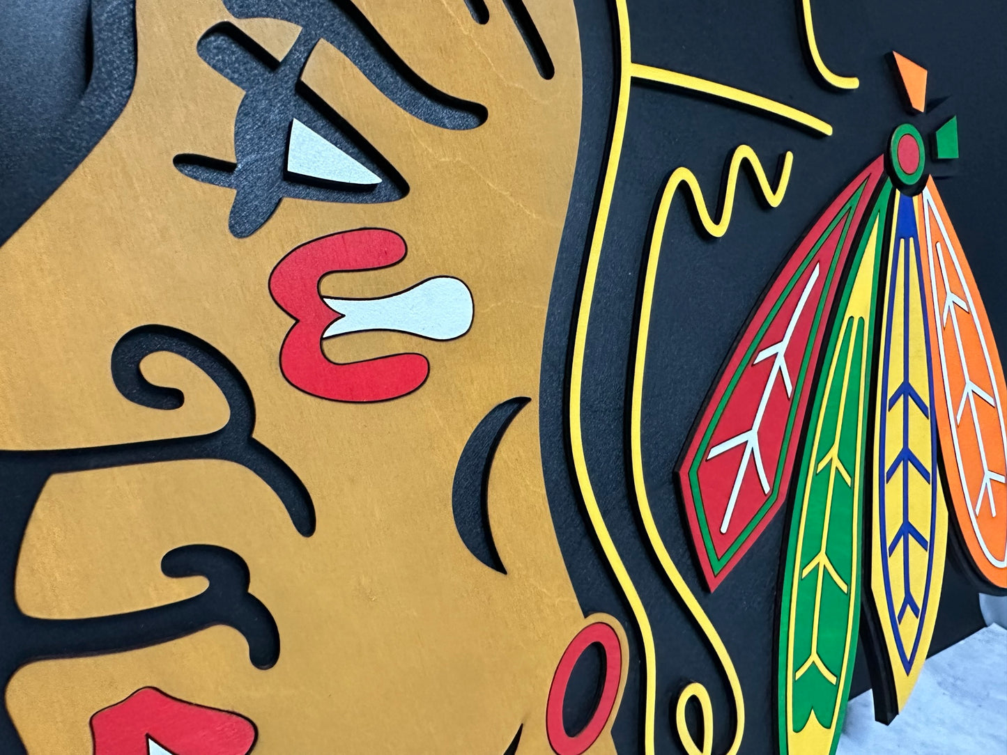 Blackhawks 3D Wood Sign