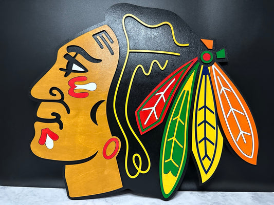 Blackhawks 3D Wood Sign