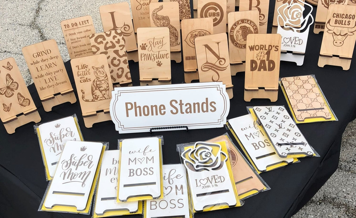 Custom Wooden Phone Stand