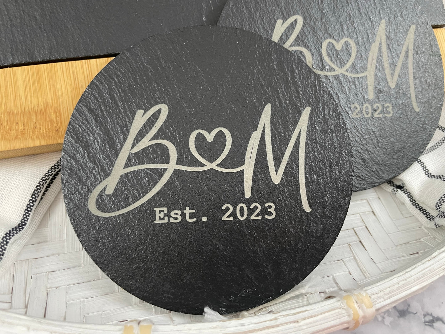 Custom Engraved Slate Coasters