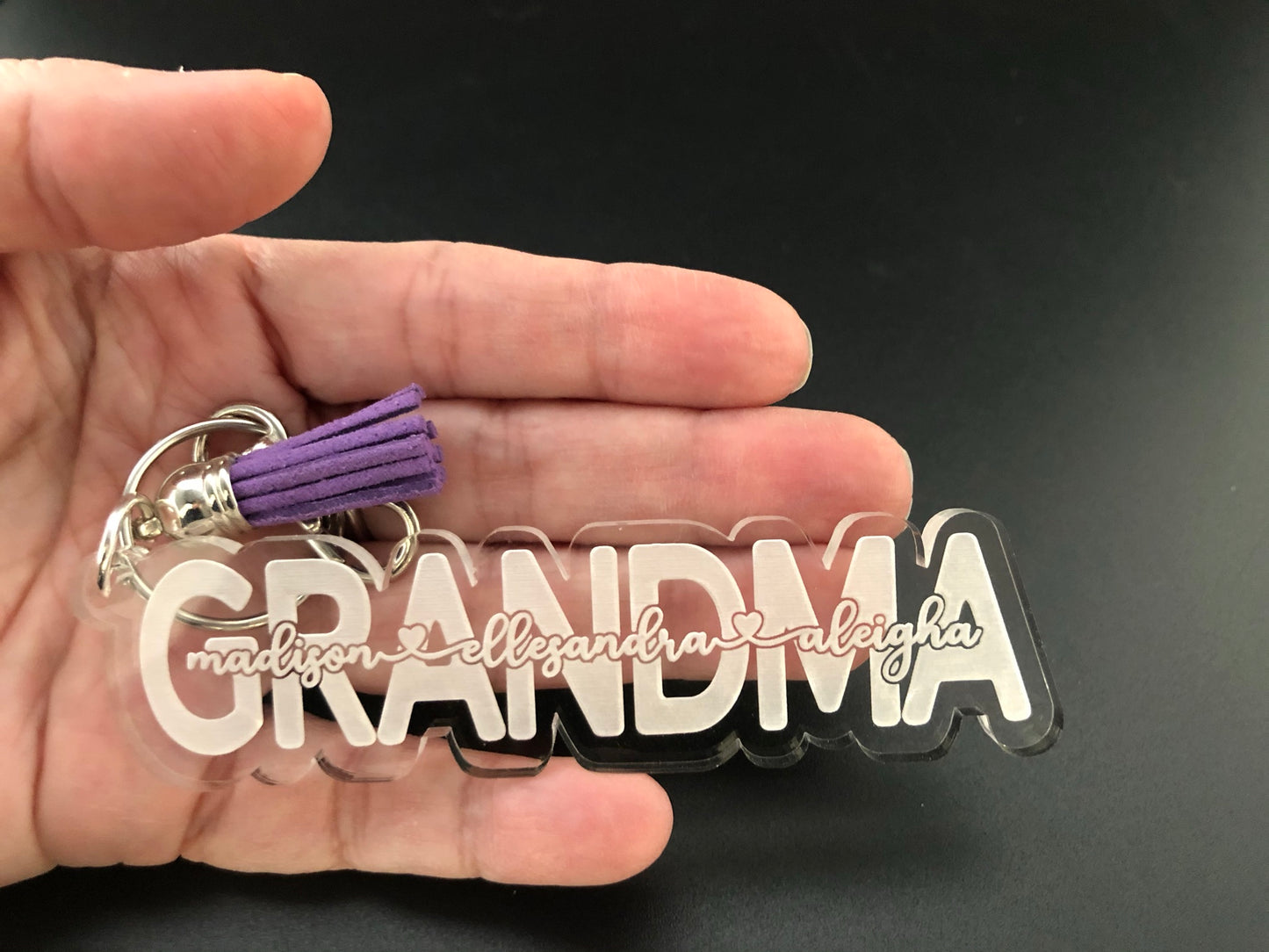 Acrylic Keychain, Personalized for Grandma, Nana, Nonna, Mimi, Gammy