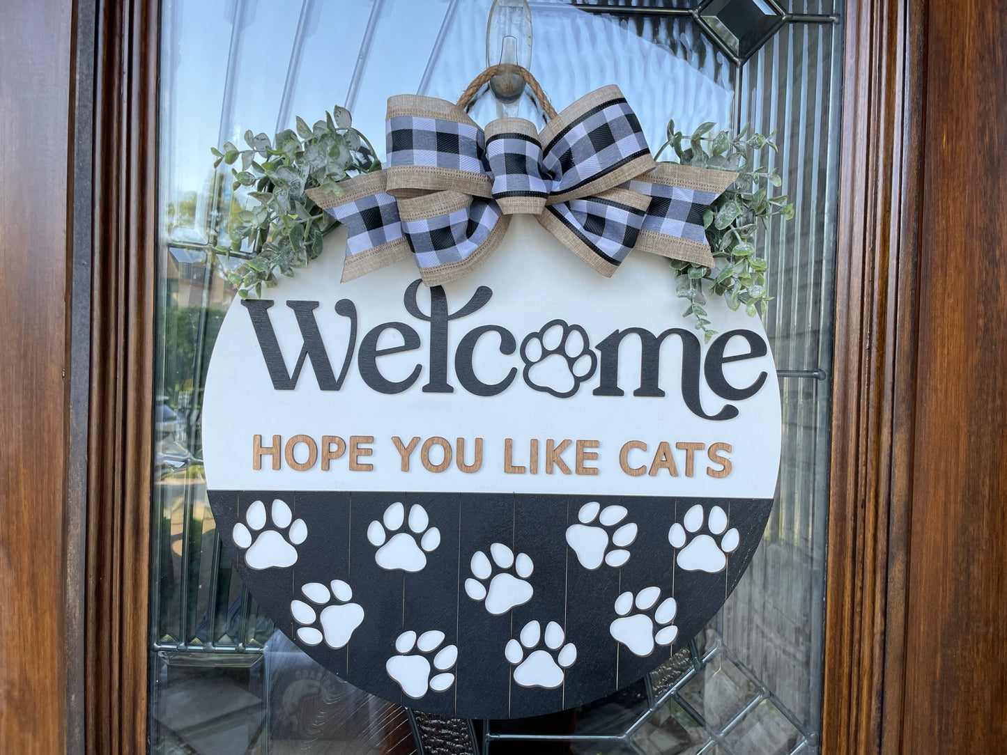 Welcome, Hope You Like Cats Door Sign