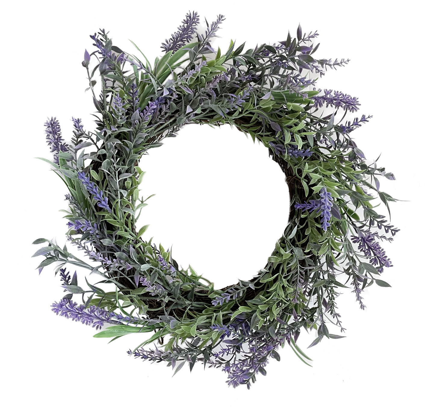 Eucalyptus | Boxwood | Lambs Ear | Lavender | Succulent Wreath - 12-15" diameter