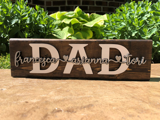 DAD Shelf Sign, Personalized with Child(ren) Names