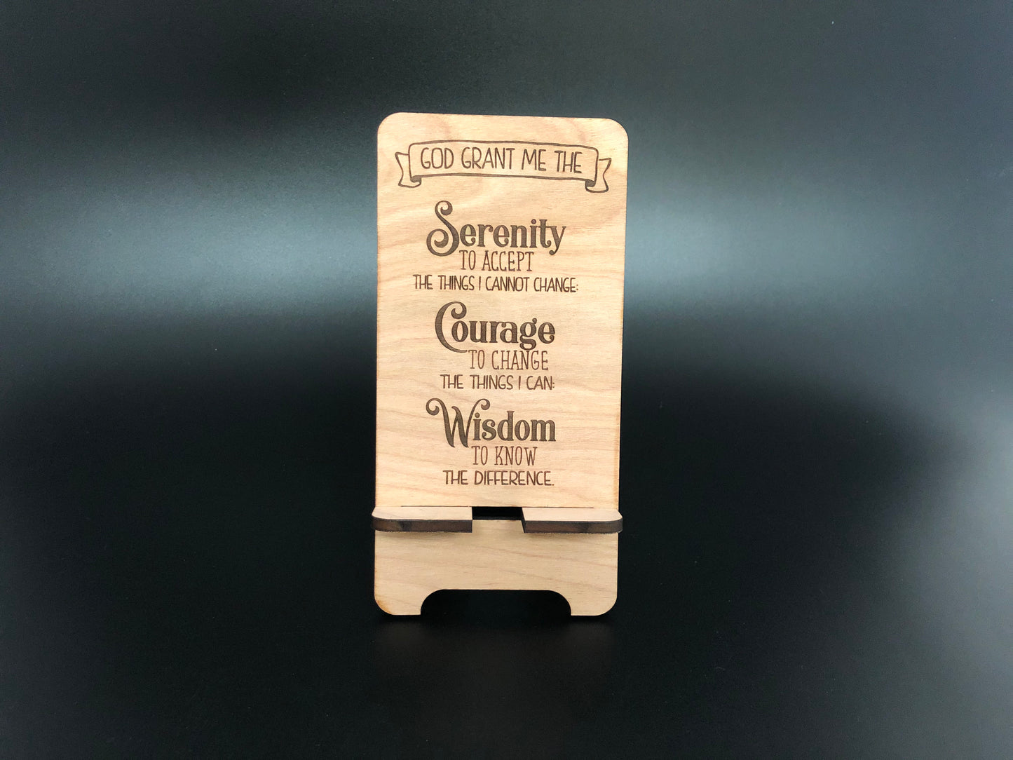 Motivational Wooden Phone Stand