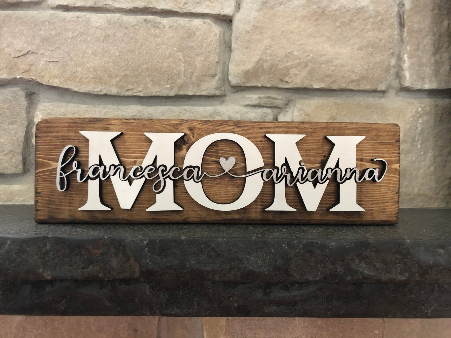 MOM Shelf Sign, Personalized with Child(ren) Names