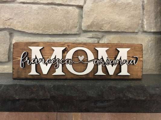 MOM Shelf Sign, Personalized with Child(ren) Names