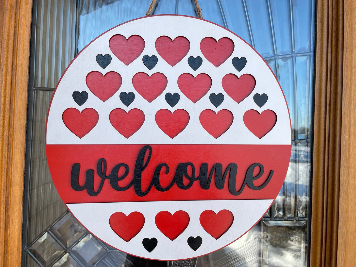 Valentine Hearts 3D Door Sign