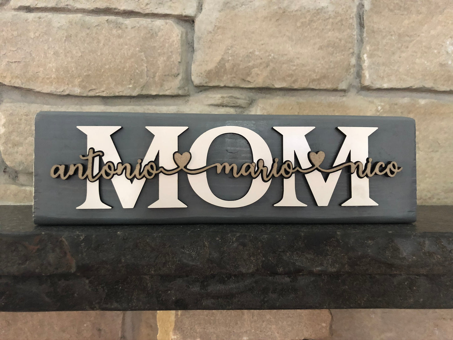 MOM Shelf Sign, Personalized with Child(ren) Names