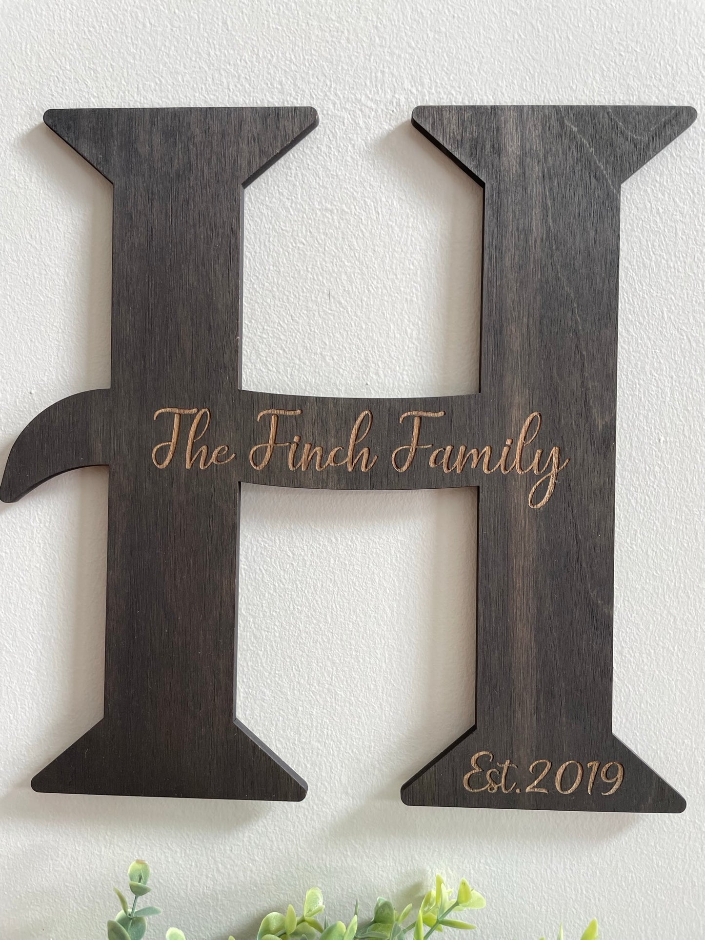 HOME - Laser Cut Wood Letters, Black Stain