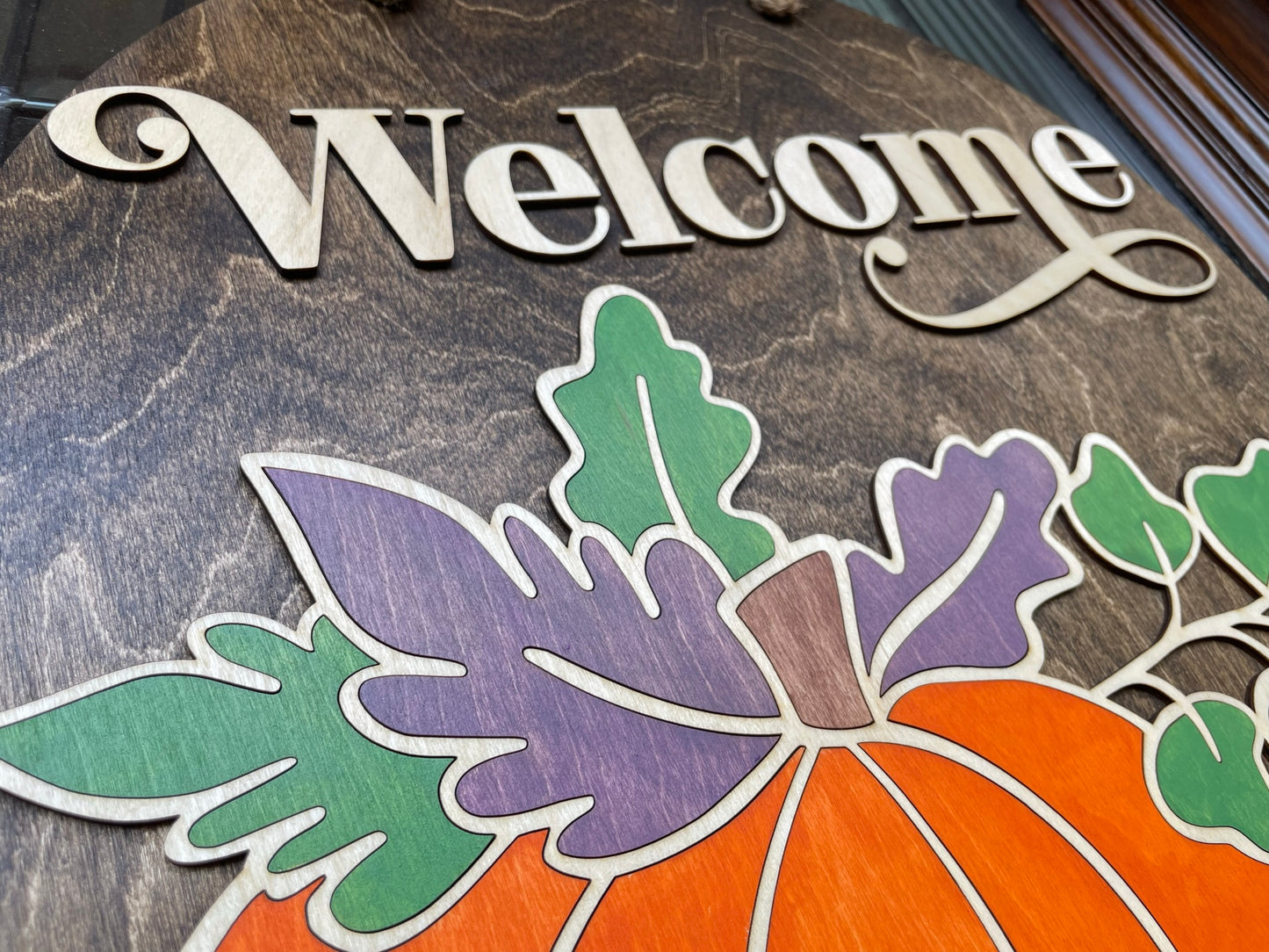 Orange Pumpkin Door Sign