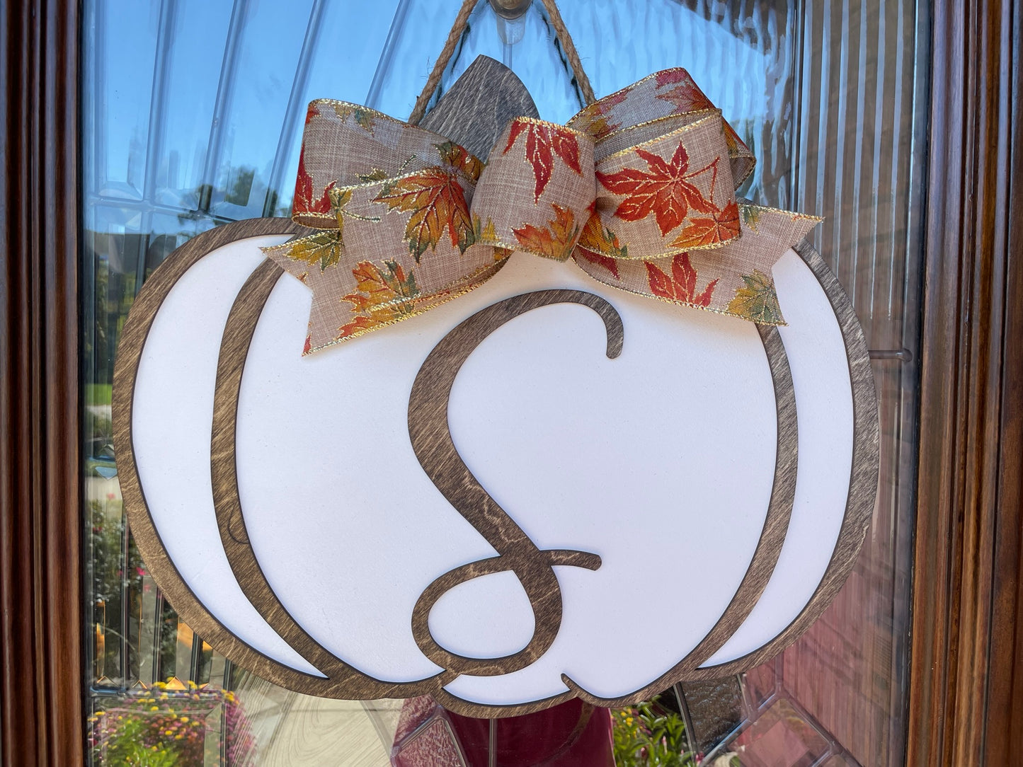 Pumpkin Monogram Door Hanger