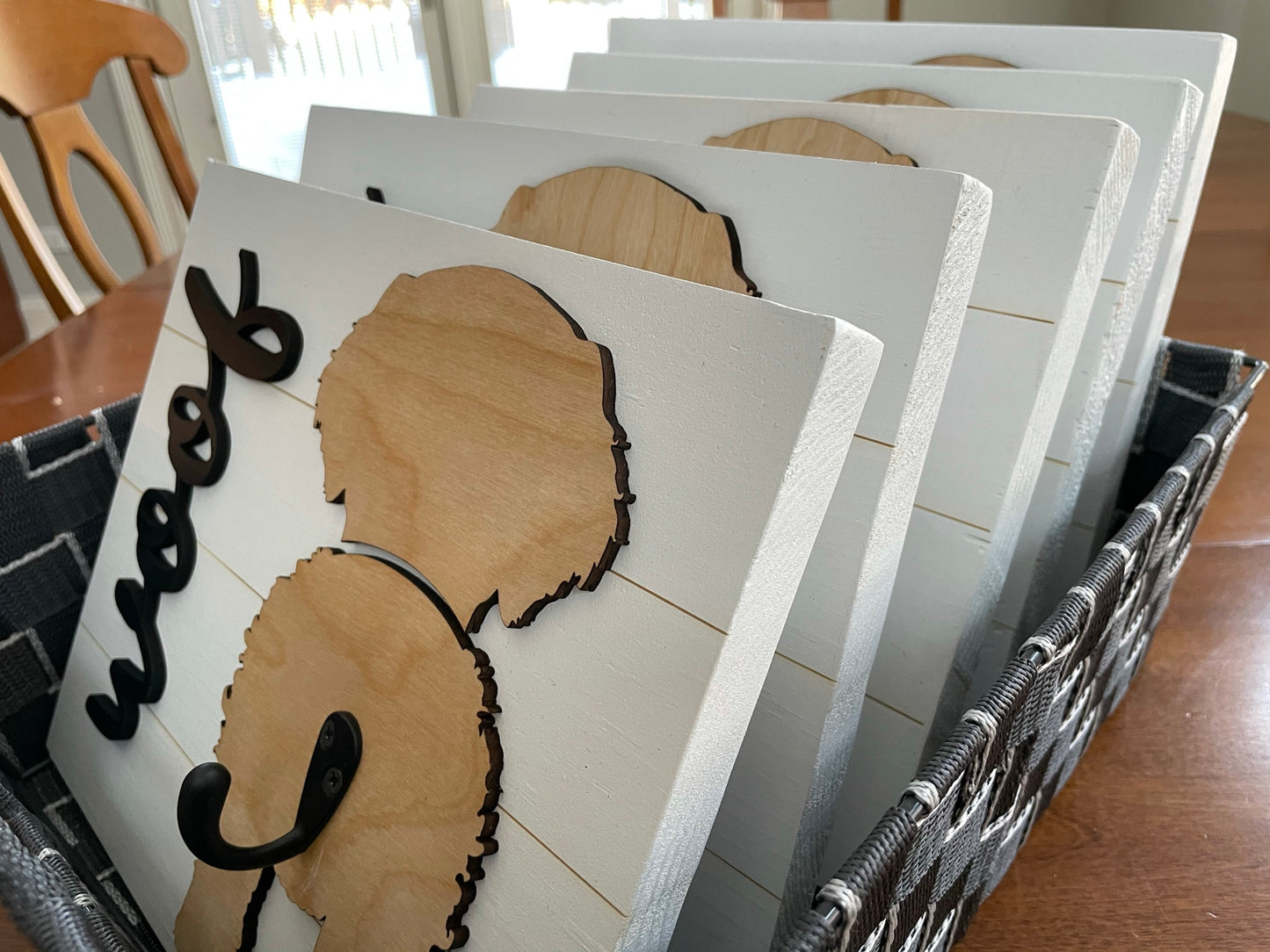 Dog Leash Holder with Custom Silhouette and Name