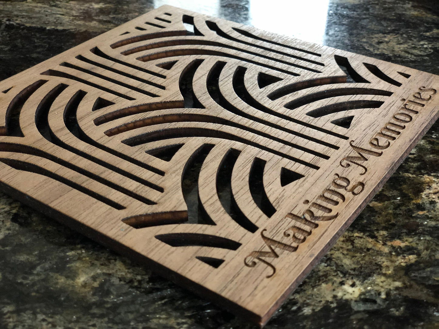 Custom Engraved Trivet in Walnut Wood