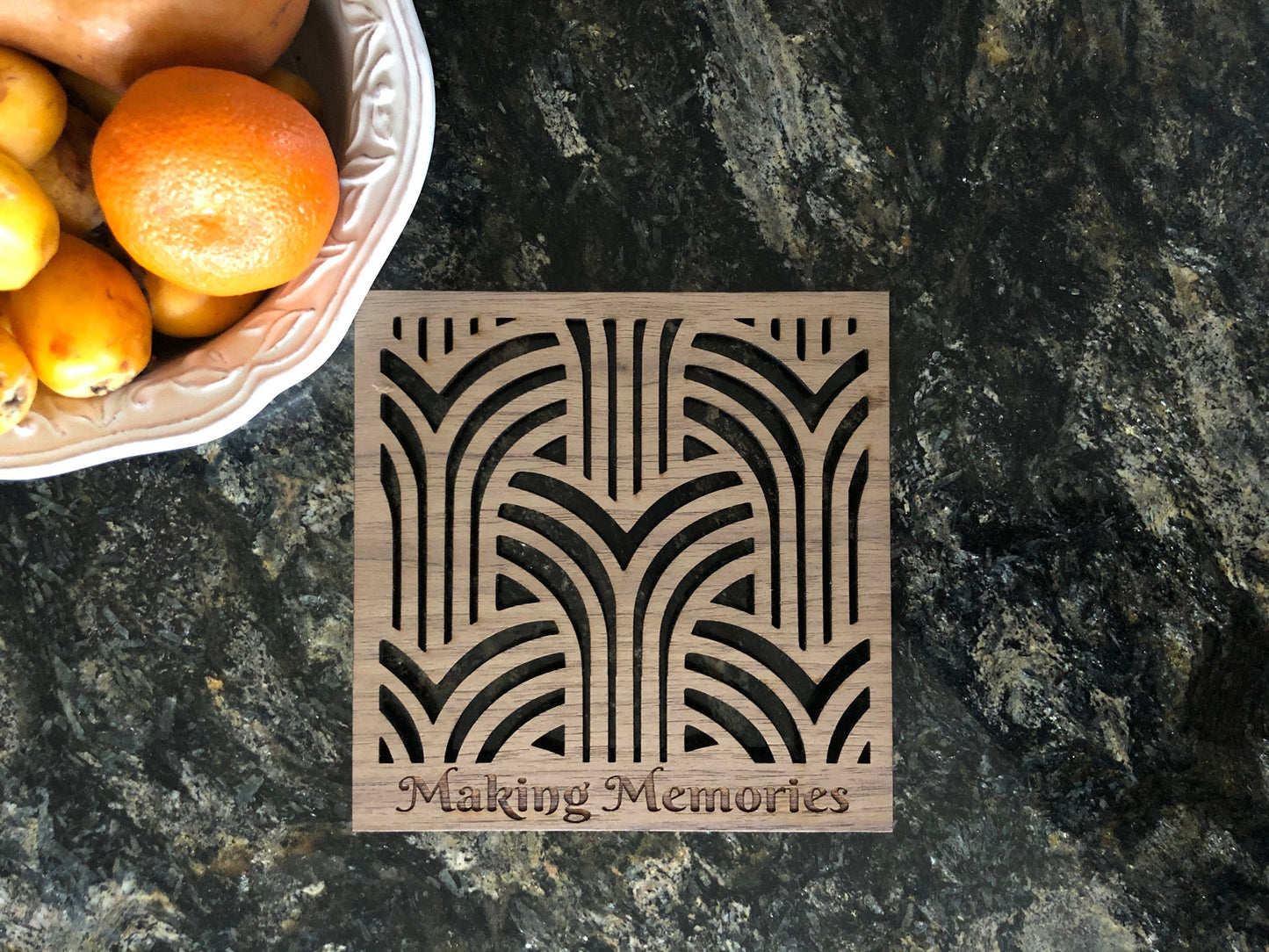 Custom Engraved Trivet in Walnut Wood