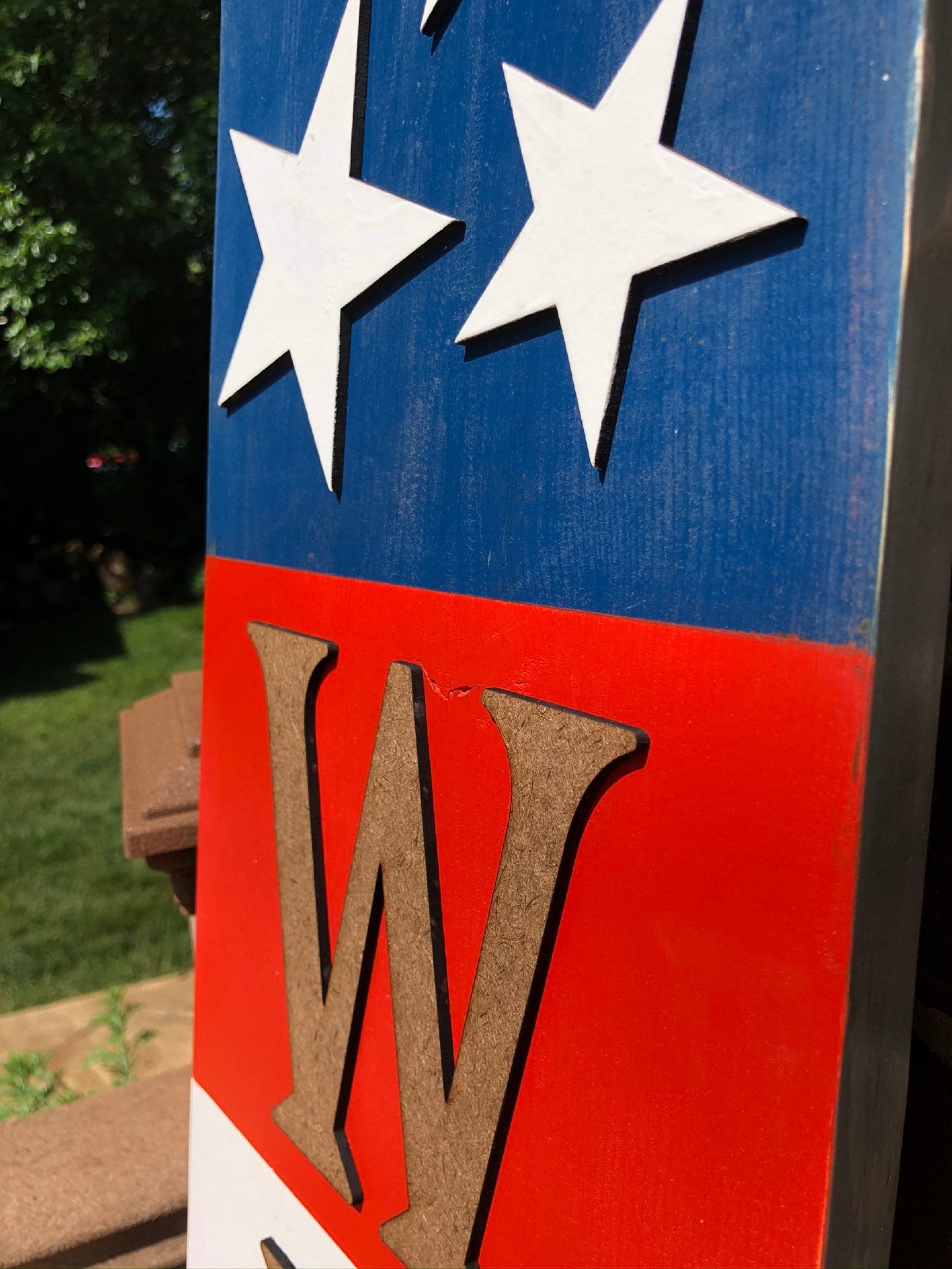 Patriotic 3D Welcome Porch Leaner