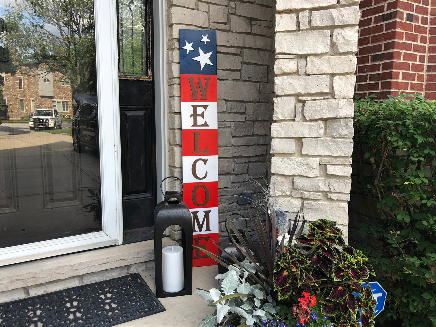 Patriotic 3D Welcome Porch Leaner