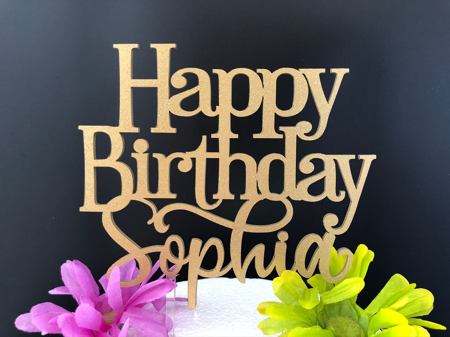 Birthday Cake Topper with Personalized Name