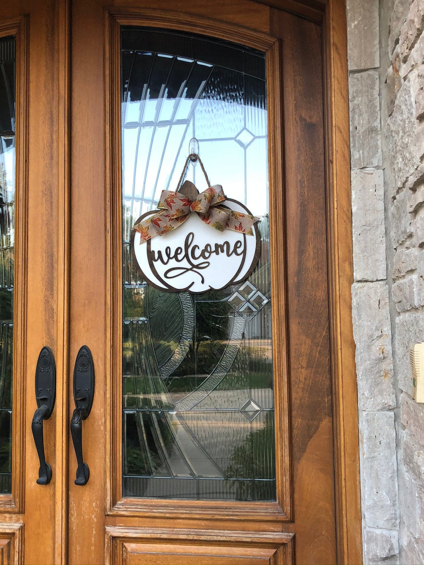 Pumpkin Shaped Door Sign