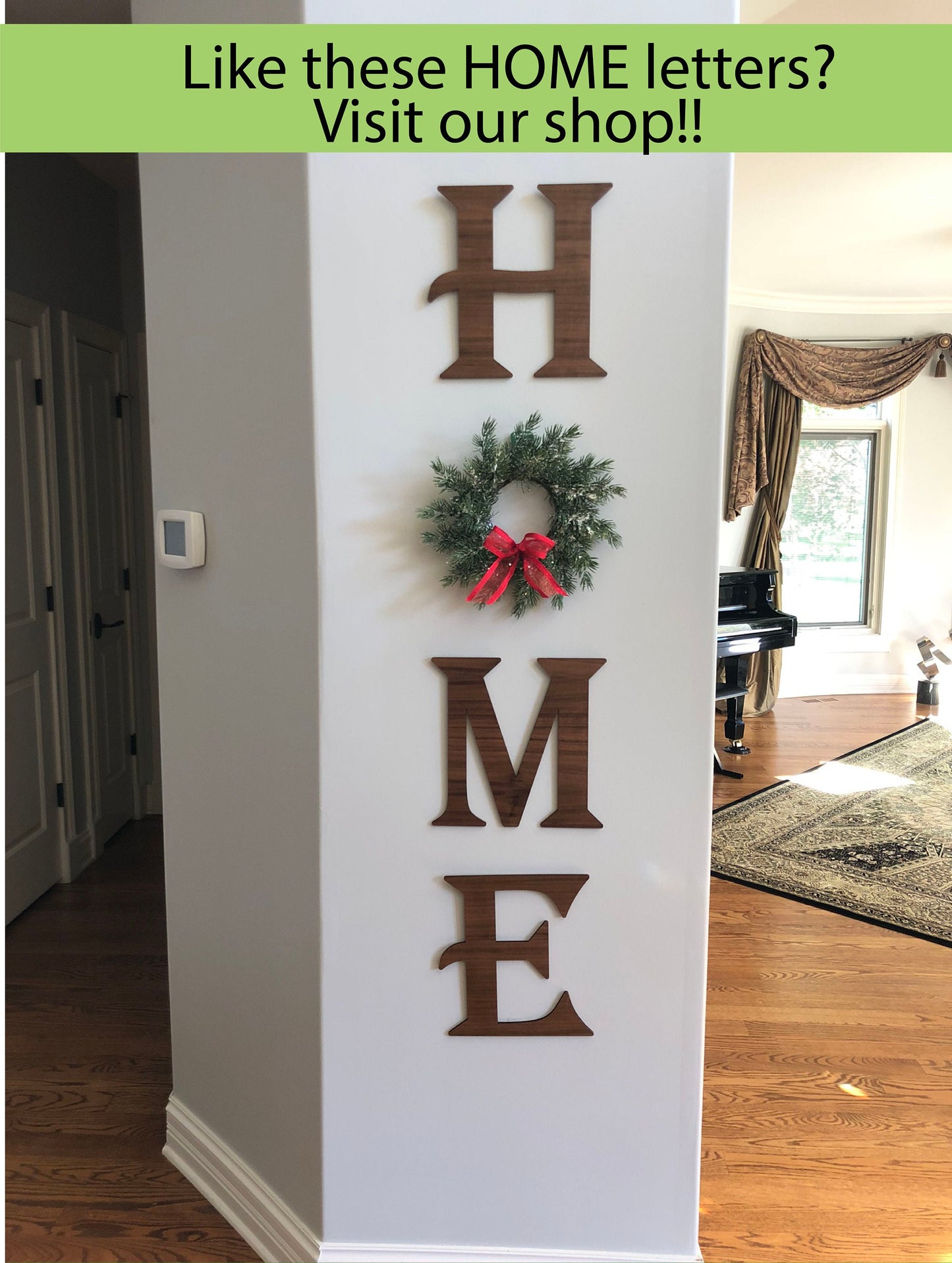 Winter - Holiday Wreaths | Add-on for our wood HOME letters