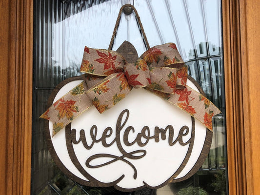 Pumpkin Shaped Door Sign