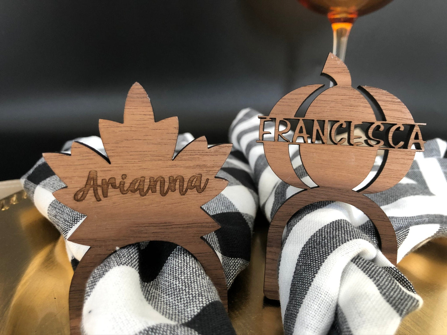 Fall Napkin Rings, Personalized