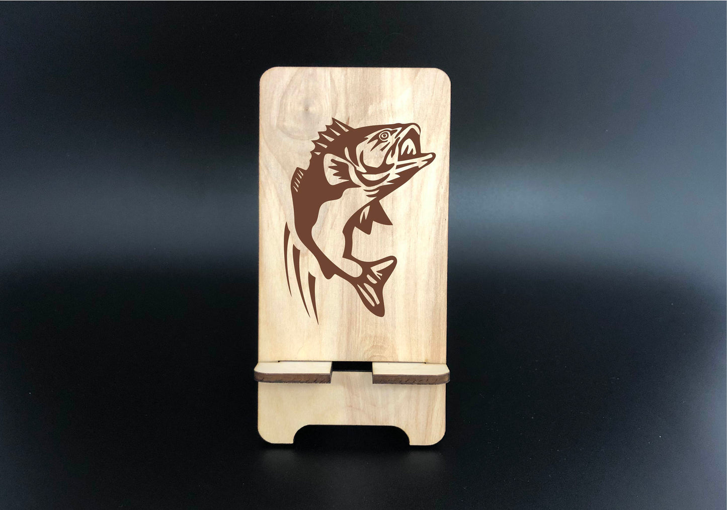 Wooden Phone Stand, Lion Engraved