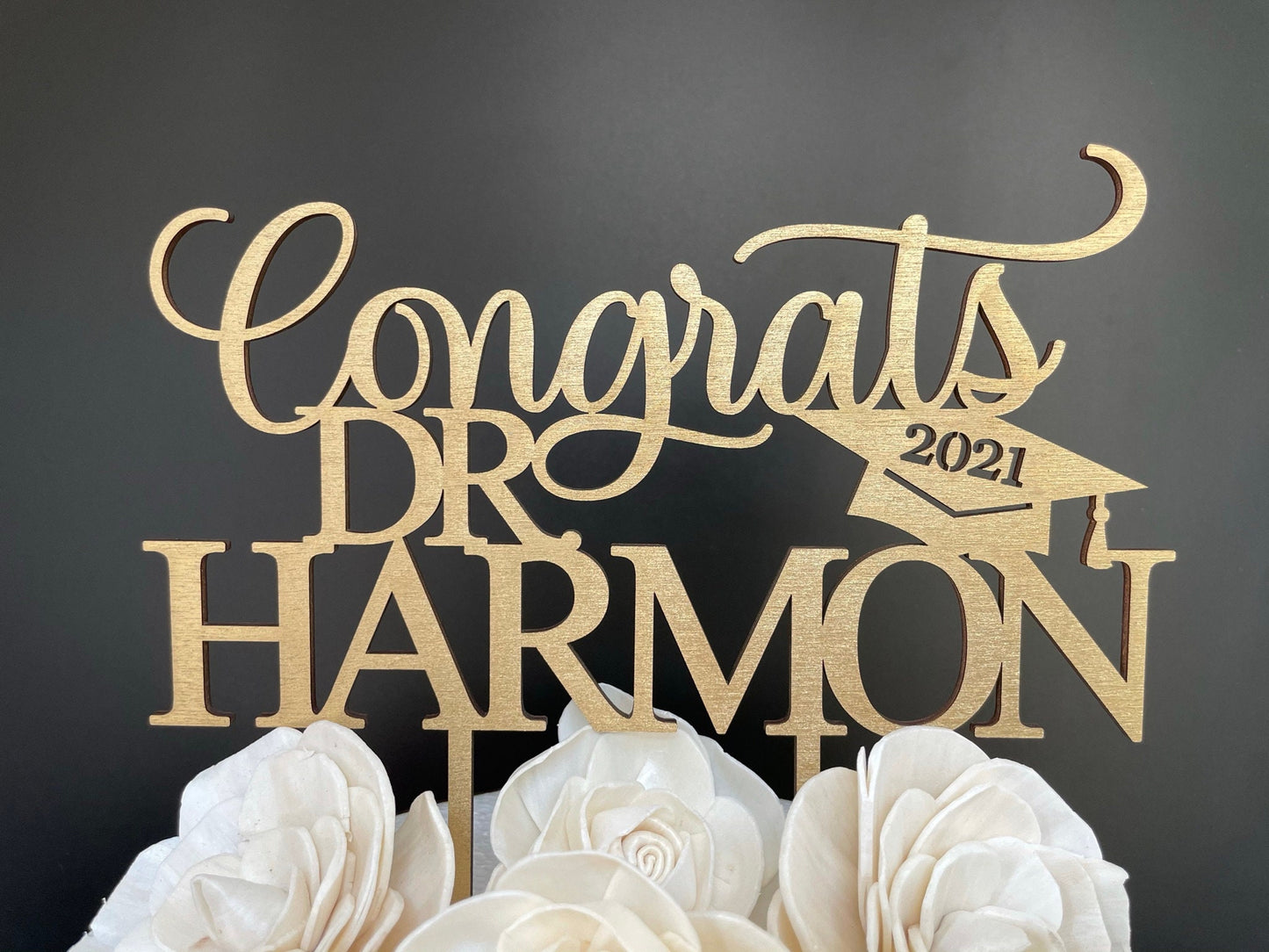 Graduation Cake Topper with Personalized Name | Graduate | Cake Topper for New Doctor