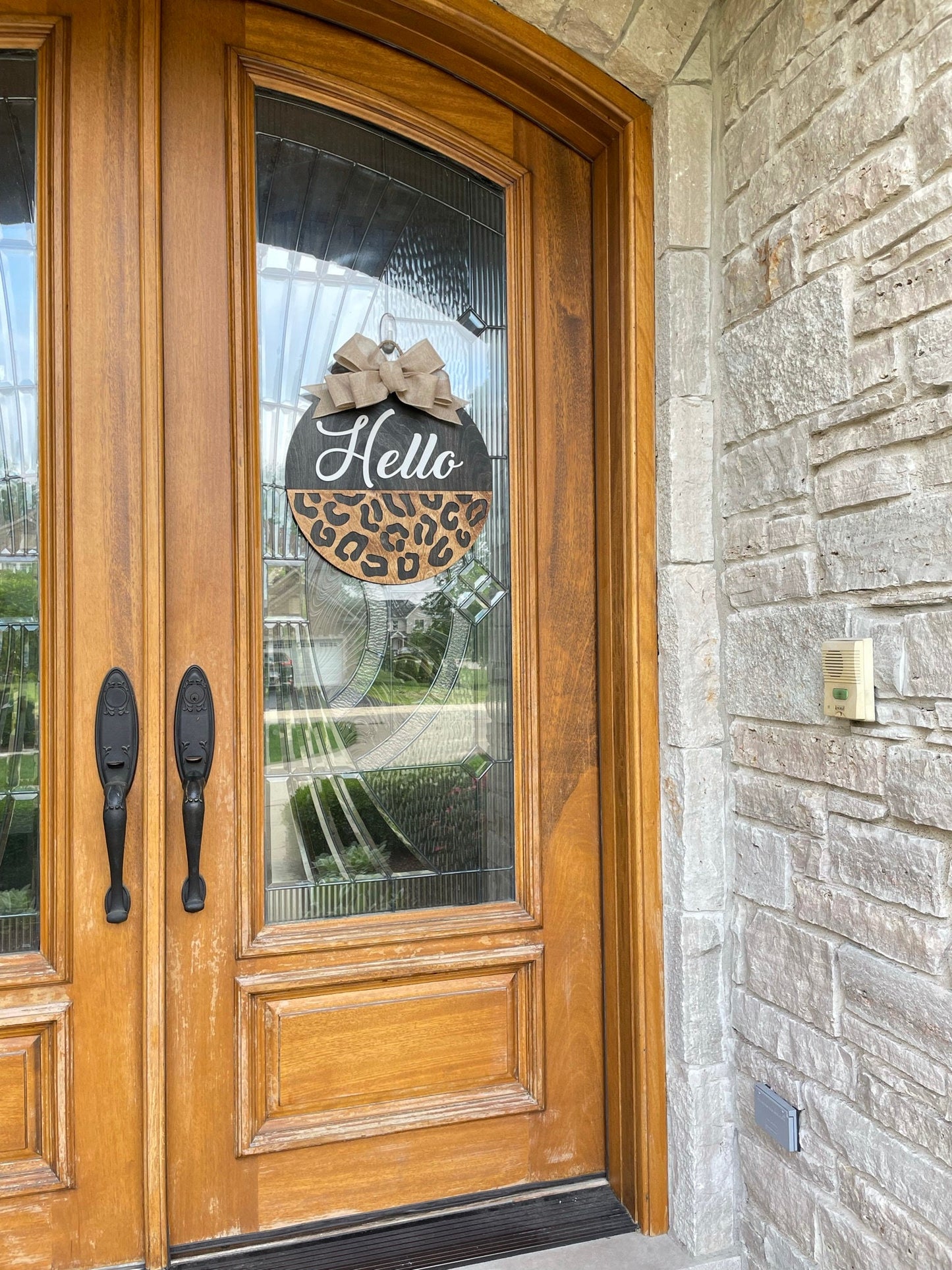 Leopard 3D Wood Door Sign