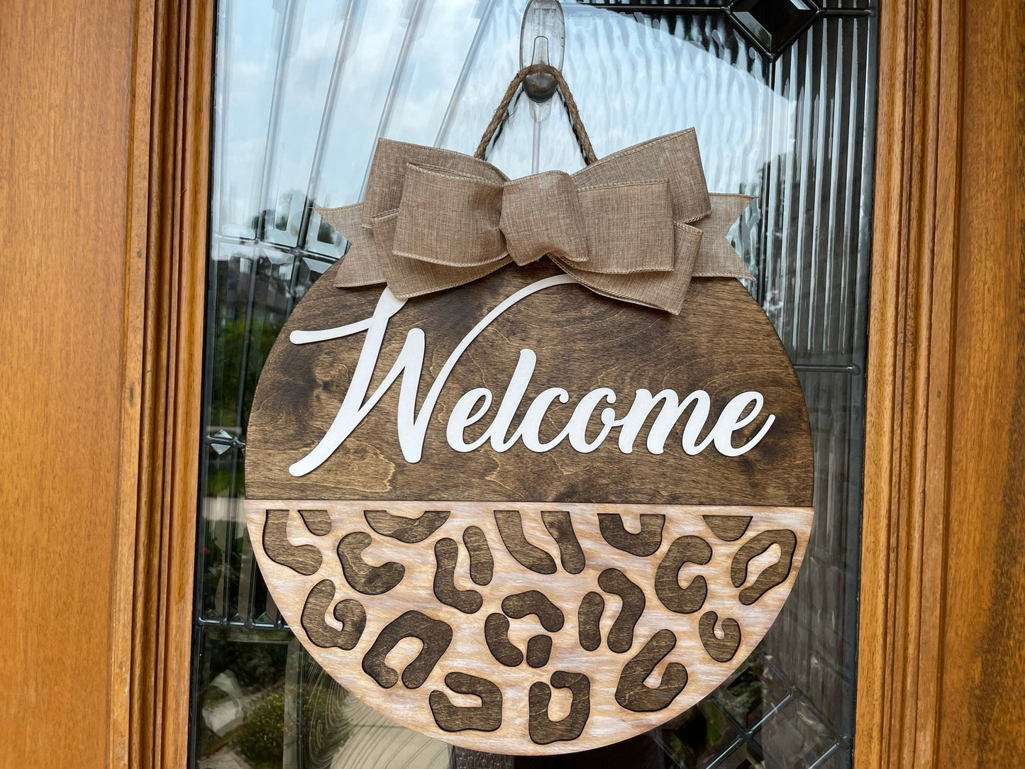 Leopard 3D Wood Door Sign