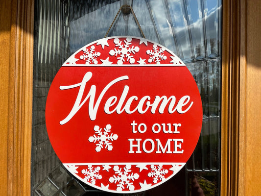 Winter Snowflakes Door Sign