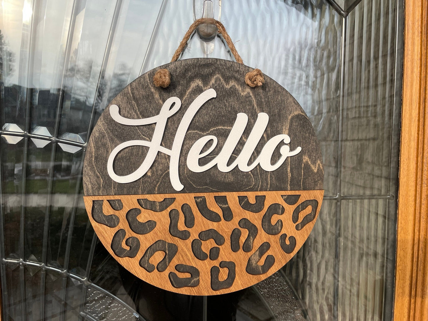 Leopard 3D Wood Door Sign