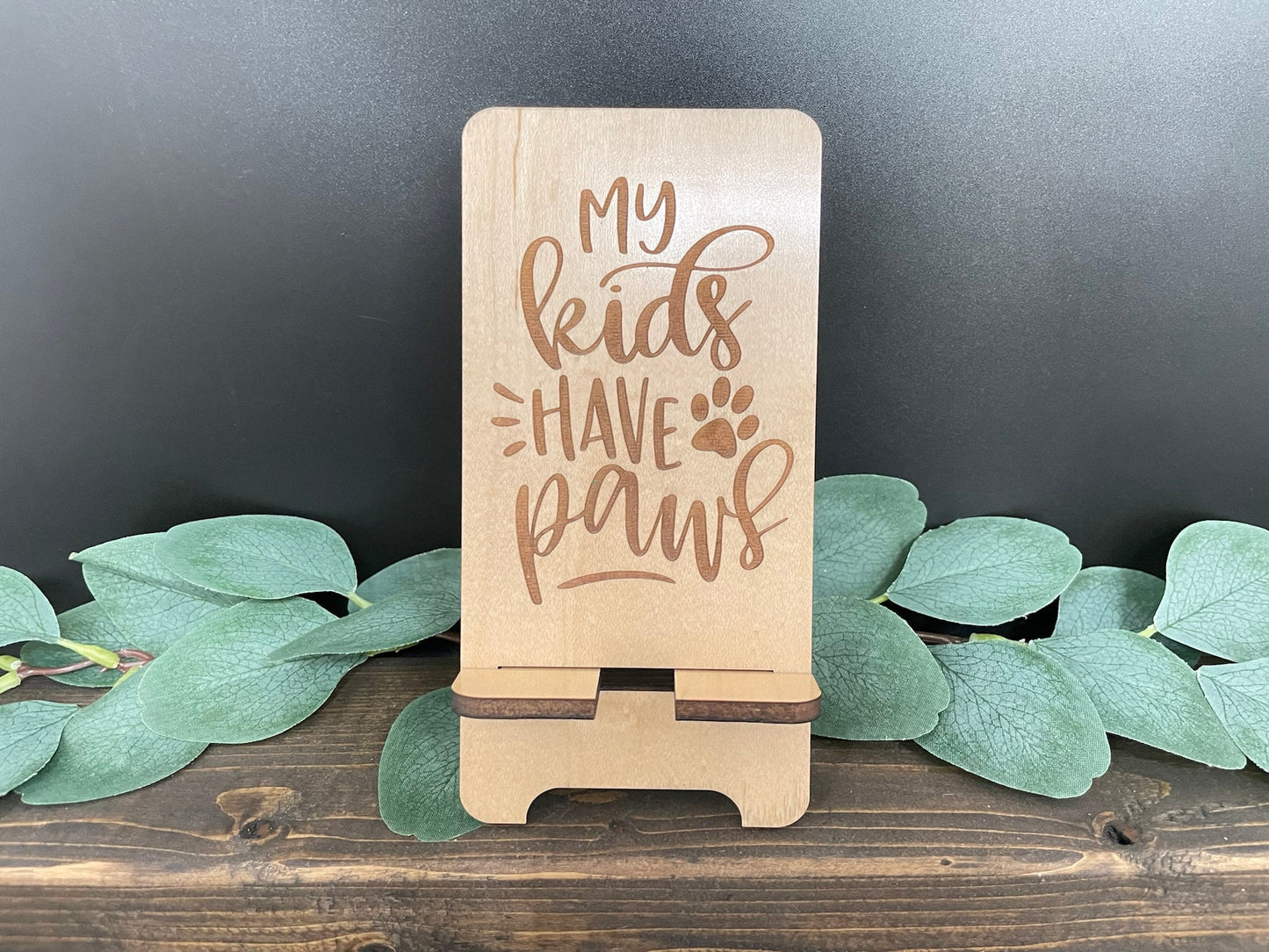 Dog Lovers Wooden Phone Stand