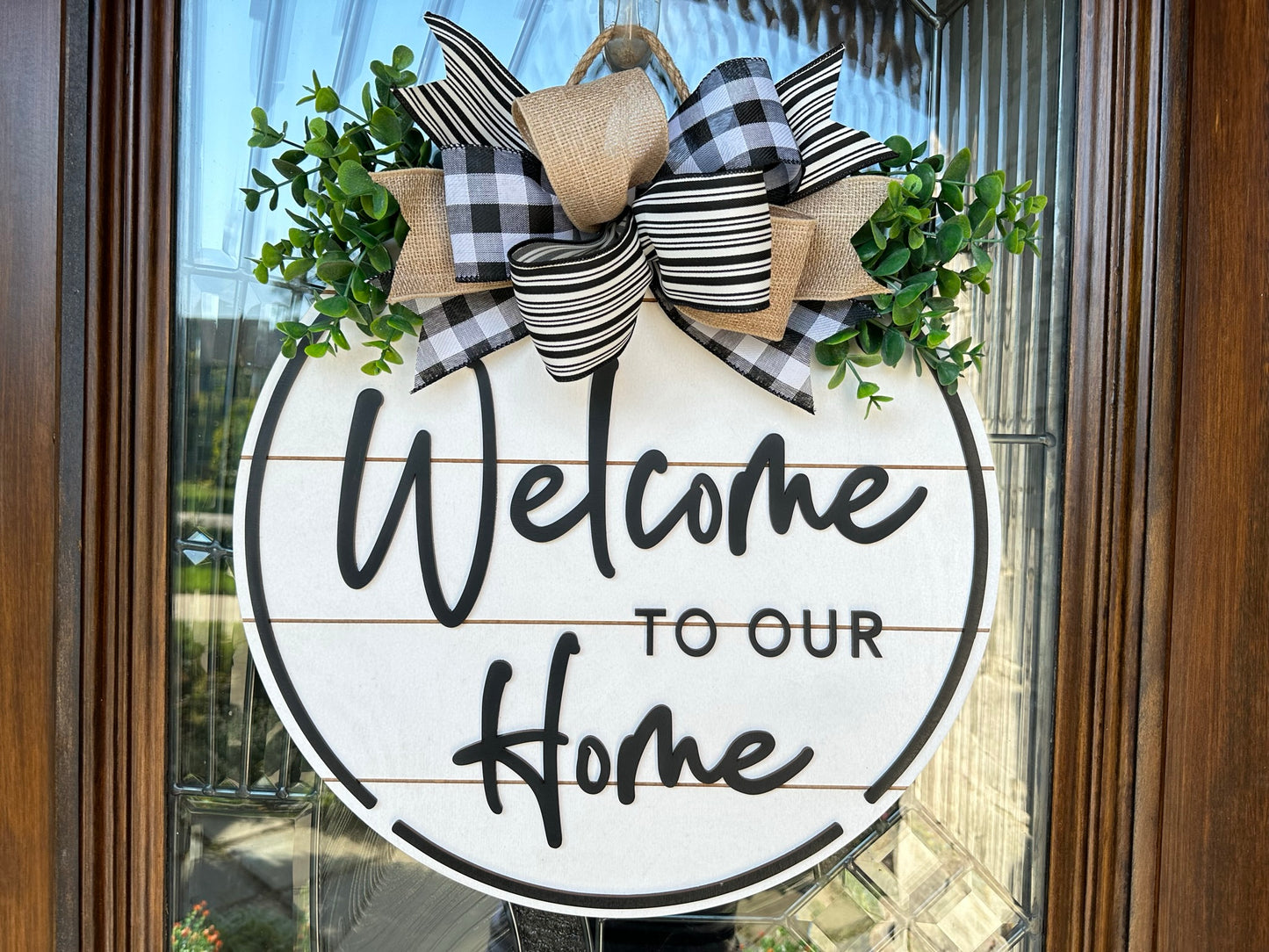 Welcome to OUR Home Door Sign
