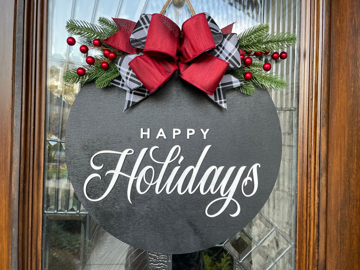 Happy Holidays Door Sign – DeluxHub