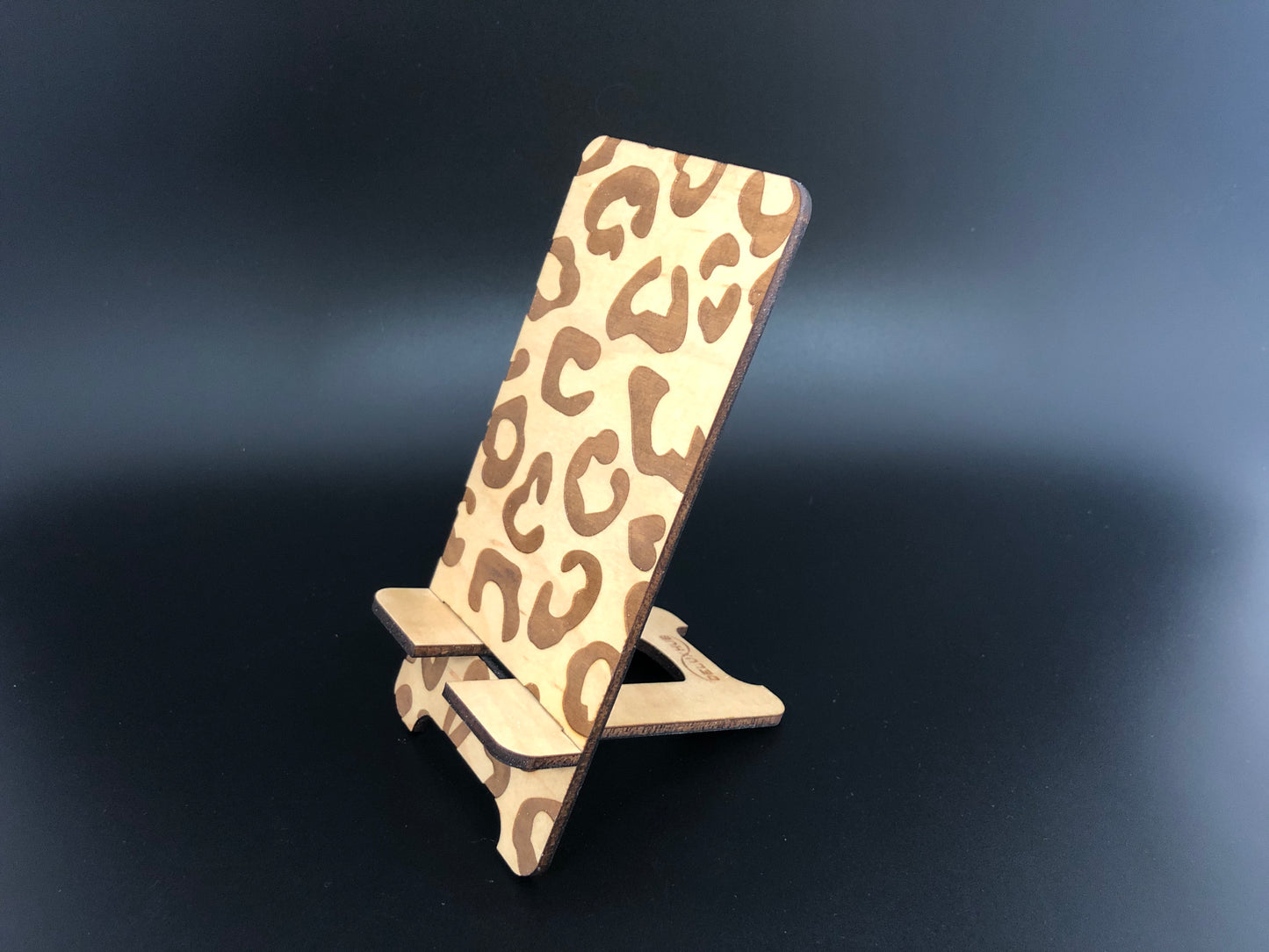 Wooden Phone Stand, Customized, Laser Cut and Engraved, Mother's Day Gift, Birthday Gift, Personalized Docking Station, Animal Print