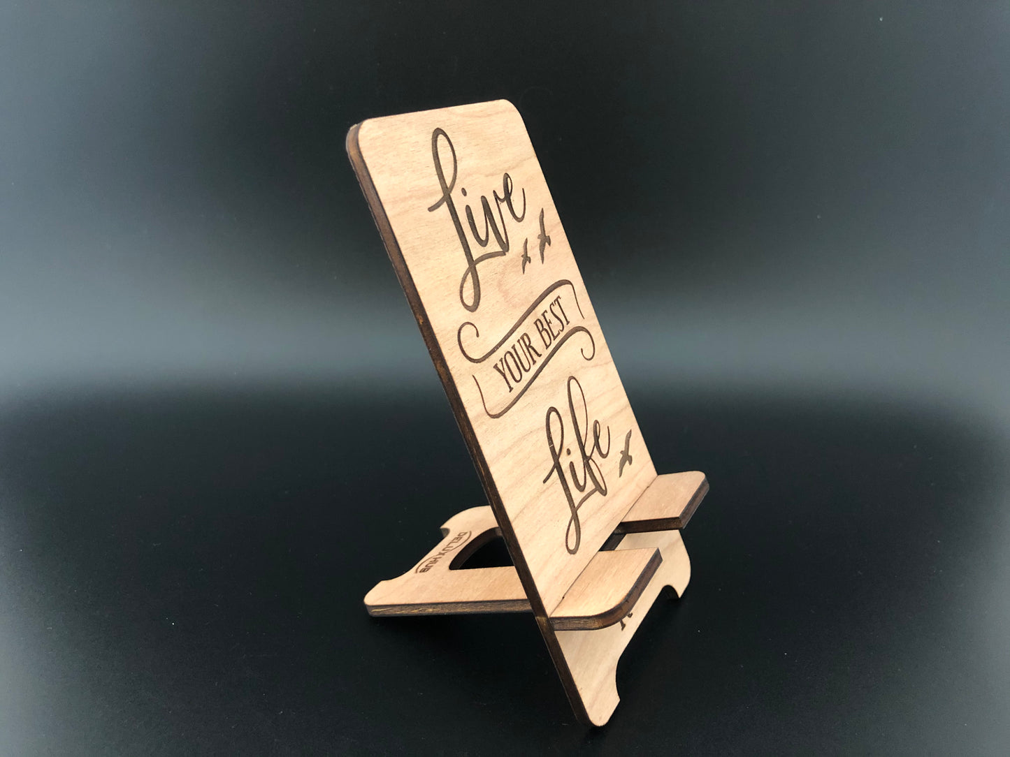 Motivational Wooden Phone Stand