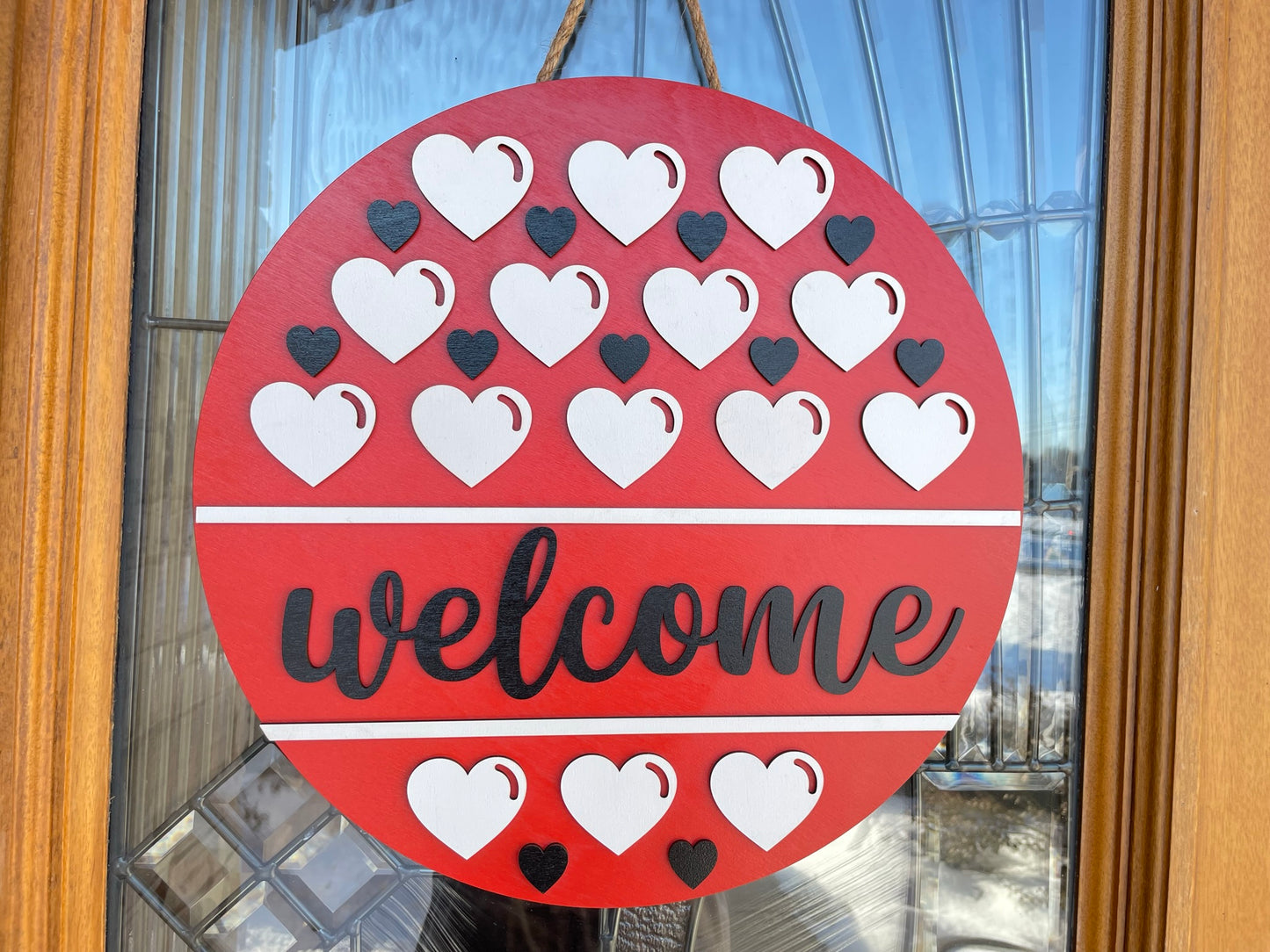 Valentine Hearts 3D Door Sign