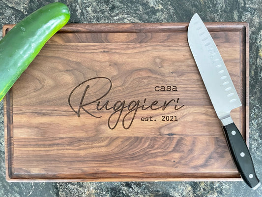 Custom Engraved Walnut Charcuterie - Cutting Board