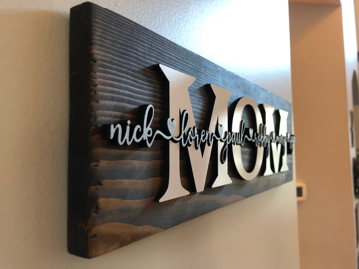 MOM Shelf Sign, Personalized with Child(ren) Names
