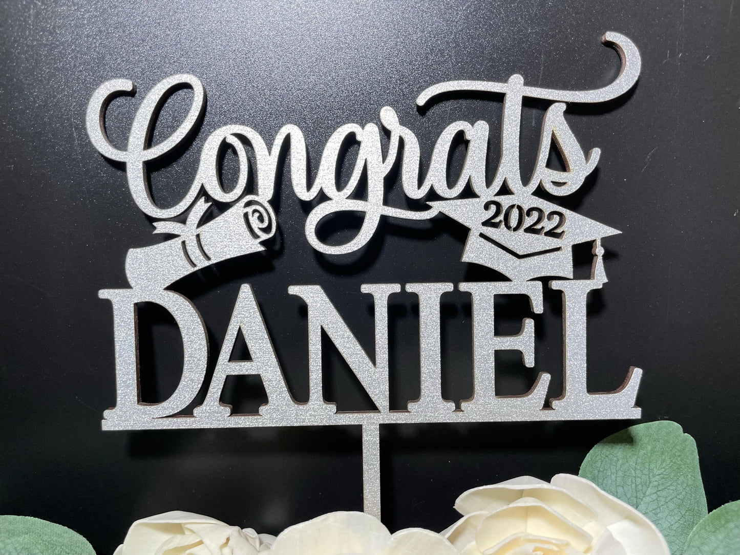 Graduation Cake Topper with Name and Year
