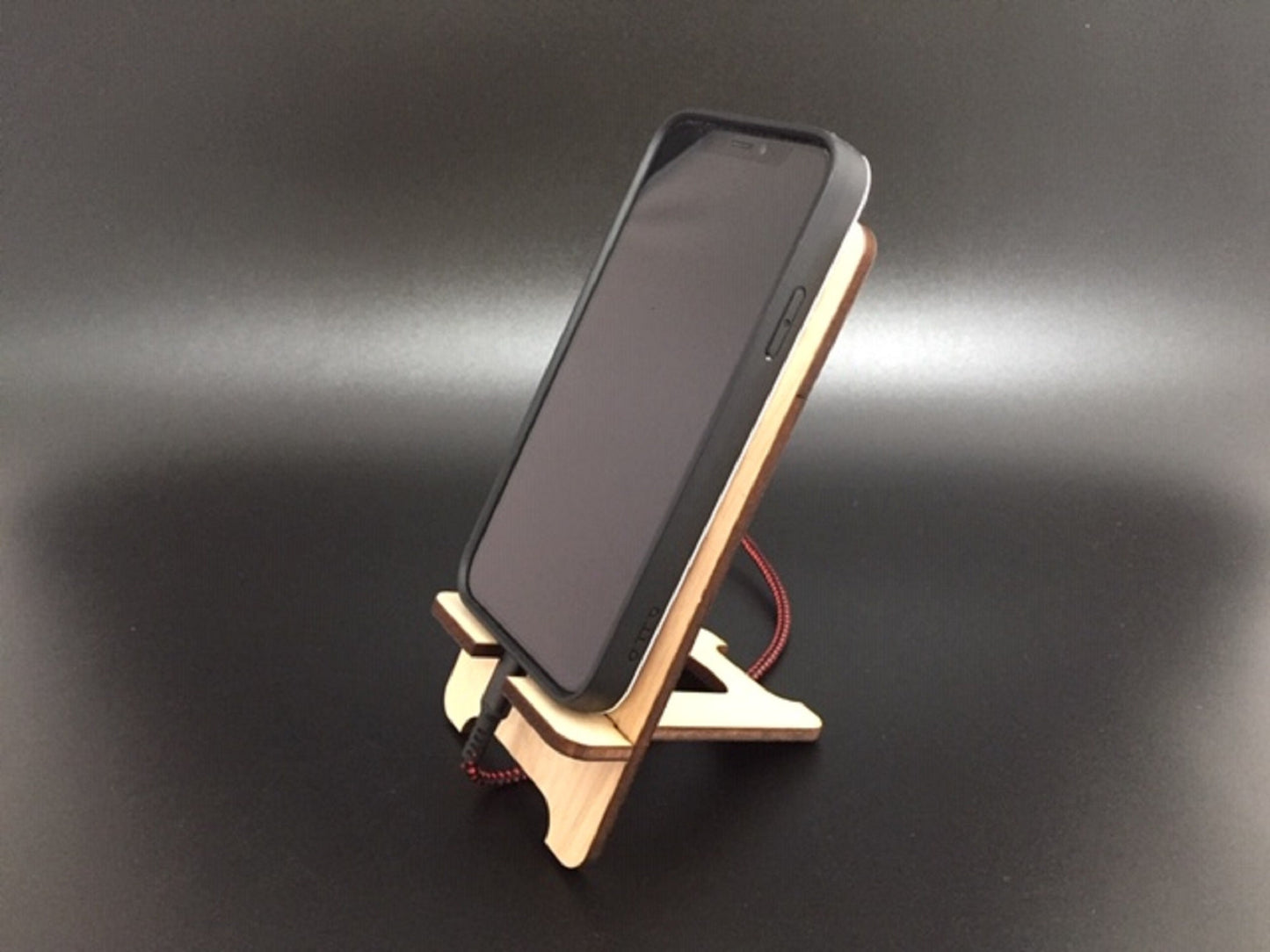 Hibiscus Wooden Phone Stand | Customized Smartphone Holder | Personalized Docking Station | Stocking Stuffer, Birthday Gift | Desk Organizer