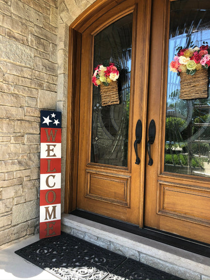 Patriotic 3D Welcome Porch Leaner