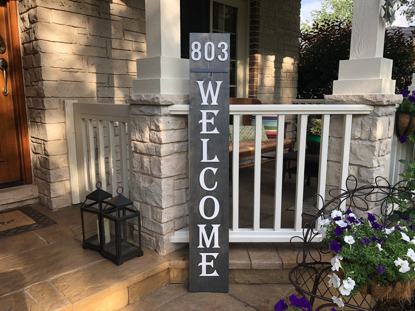 Welcome Porch sign with Address Number