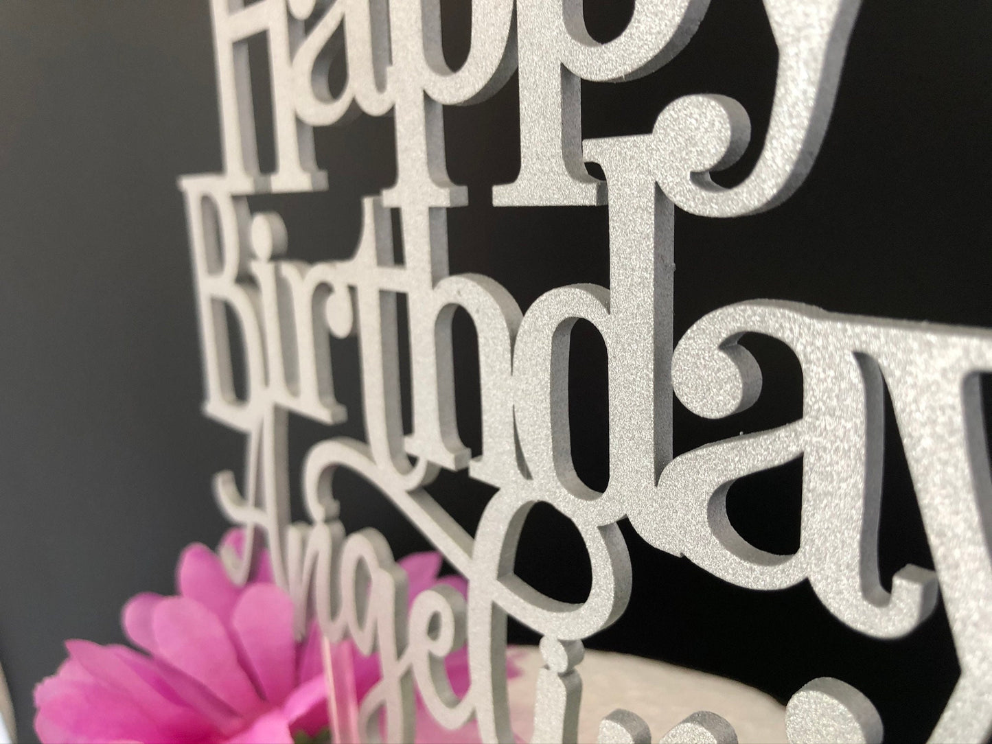 Birthday Cake Topper with Personalized Name