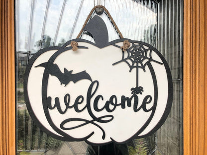 Spooky Pumpkin Door Sign