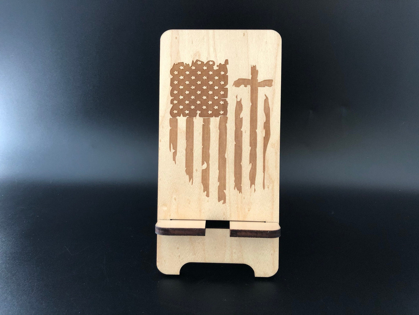 Patriotic Wooden Phone Stand