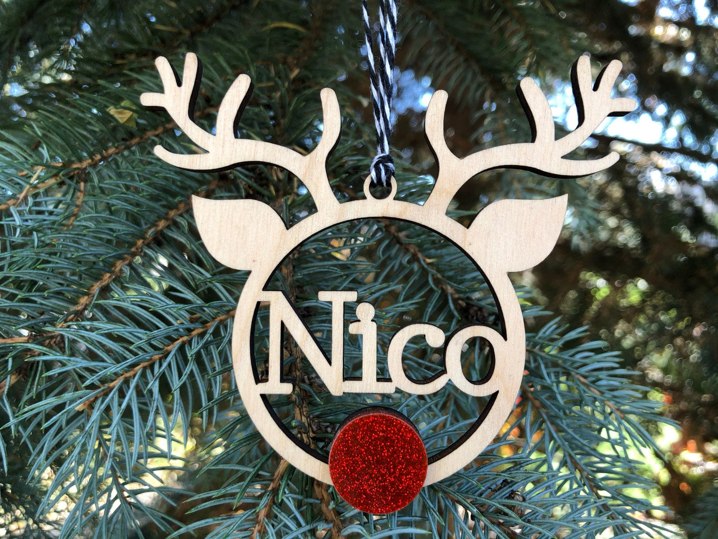 Reindeer Ornament, Personalized with Name