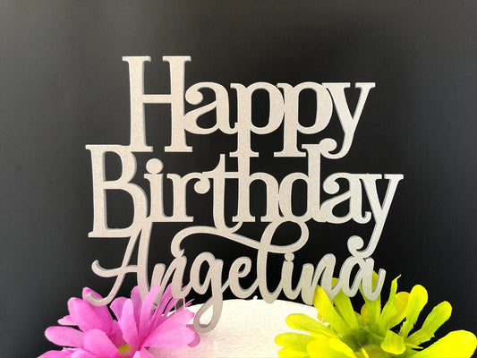Birthday Cake Topper with Personalized Name
