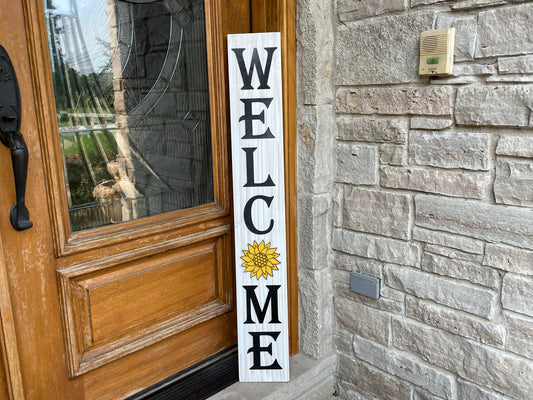 Farmhouse Welcome Porch Sign with Sunflower